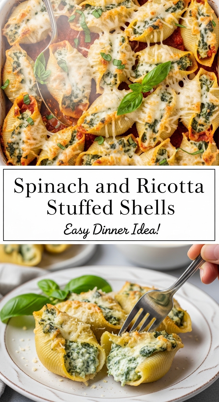 Spinach and Ricotta Stuffed Shells — Comforting, Cheesy, and Absolutely Irresistible