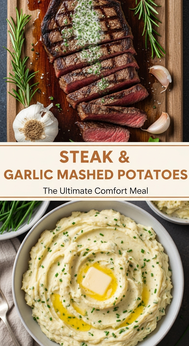 Steak with Garlic Mashed Potatoes – The Ultimate Comfort Meal of Flavor, Texture, and Elegance