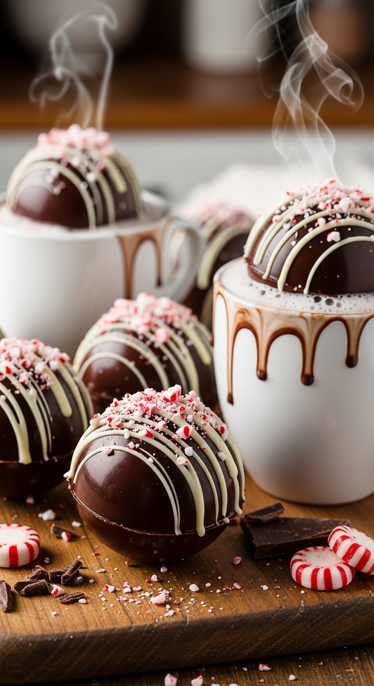 Peppermint Hot Cocoa Bombs