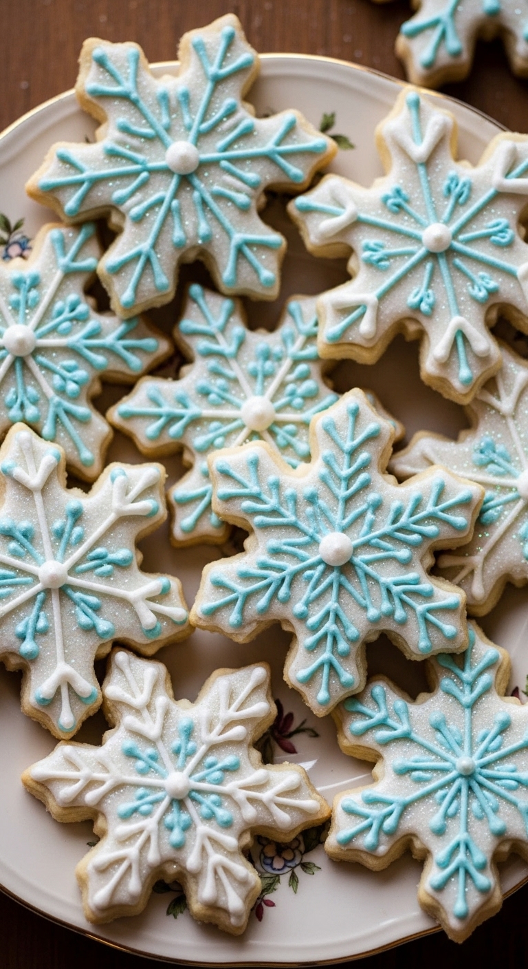 Snowflake Sugar Cookies with Sparkling Icing: A Magical Winter Treat for the Holidays